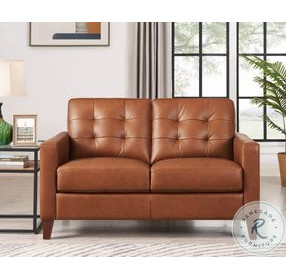 Cassian Nutmeg Leather 56" Loveseat