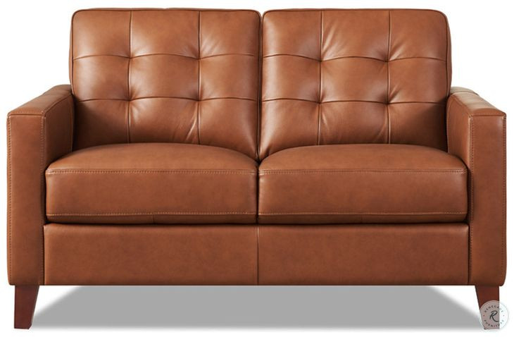 Cassian Nutmeg Leather 56" Loveseat