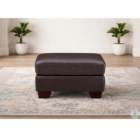 Kathleen Caramel Brown Leather Upholstered Rectangular Ottoman