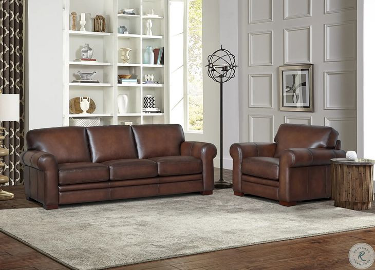 Danforth Caramel Leather 95" Sofa