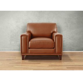 Halwyn Nutmeg Leather Upholstered Accent Chair