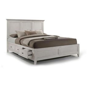 San Mateo Rustic White Storage Panel Bedroom Set