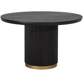 Thessaly Charcoal Round Dining Room Set