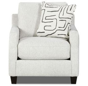Durango Pewter Off White Performance Fabric Upholstered Accent Chair with Pillow