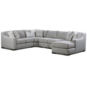 Durango Moose Beige 5 Piece Modular Sectional with RAF Chaise and Pillows