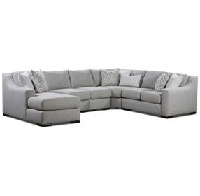 Durango Moose Beige 5 Piece Modular Sectional with LAF Chaise Pillows