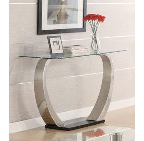 Pruitt Clear And Satin Sofa Table