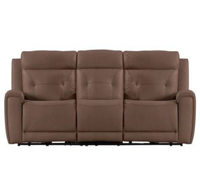 Beckham Aline Saddle Leather 91" Zero Gravity Power Reclining Living Room Set with USB Charging