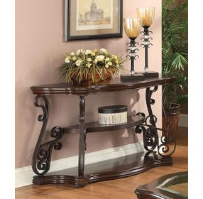 Laney Deep Merlot And Clear Sofa Table