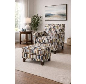 Amos Dusk Stitch Vintage Accent Ottoman