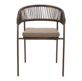 Skye Brown Upholstered Outdoor Dining Chair Set of 2