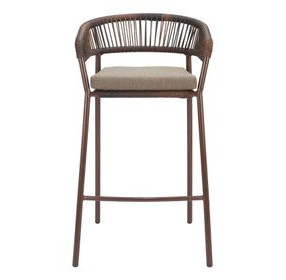 Skye Brown Upholstered Outdoor Bar Stool Set of 2