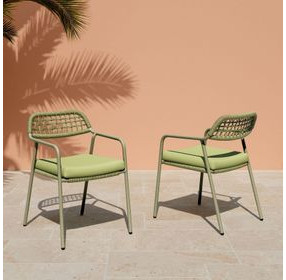 Rio Green Upholstered Outdoor Dining Chair Set of 2