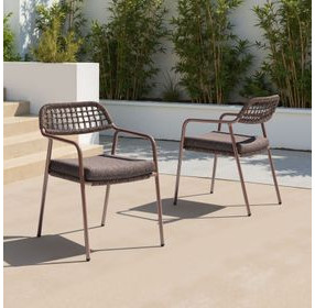 Rio Brown Upholstered Outdoor Dining Chair Set of 2