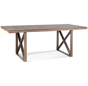 Cambria Bronze and Brown 79" Rectangular Glass Top Dining Table