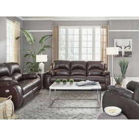Cagney Chocolate Power 89" Reclining Sofa With Power Headrest