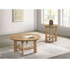 Ottowa Washed Oak Round Occassional Table Set