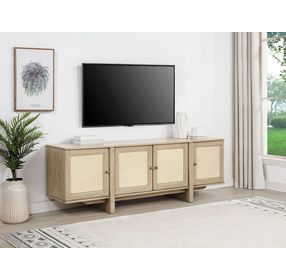 Kailani Beige Oak 79" TV Stand with 4 Doors
