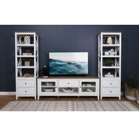 Hollis White And Brown 3 Piece Entertainment Center