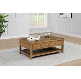 Payne Distressed Brown Rectangular Lift Top Cocktail Table