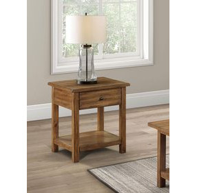 Payne Distressed Brown 1 Drawer End Table