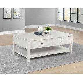 Payne Distressed White Rectangular Lift Top Occassional Table Set