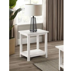 Payne Distressed White End Table