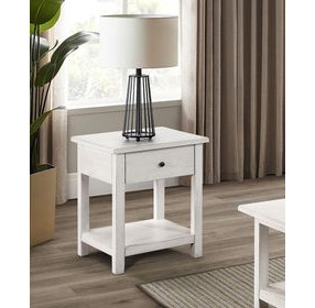 Payne Distressed White 1 Drawer End Table
