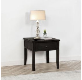 Concord Distressed Java 1 Drawer Square End Table