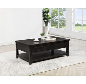 Concord Distressed Java 2 Drawer Rectangular Coffee Table