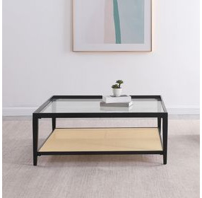 Lanewood Black And Glass Top Coffee Table