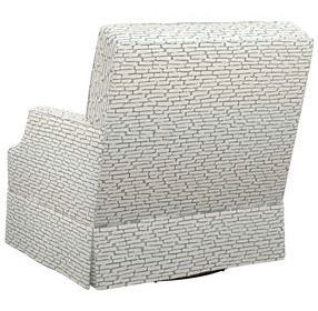 Courtney White Upholstered Swivel Chair with Pillow