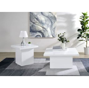 Devar White Square Cocktail Table