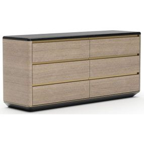 Madera Chocolate Koto Matte and Modern Walnut 6 Drawer Dresser