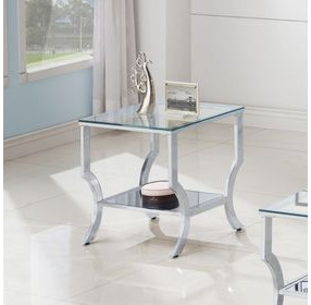Saide Chrome And Tempered Glass End Table