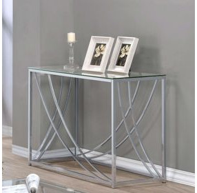 Lille Glass Top And Chrome Sofa Table