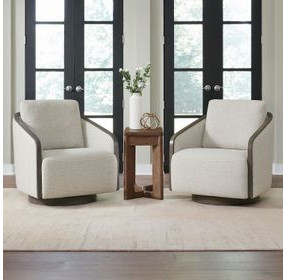 Nora Nathan Ginger and Dark Brown Upholstered Swivel Accent Chair