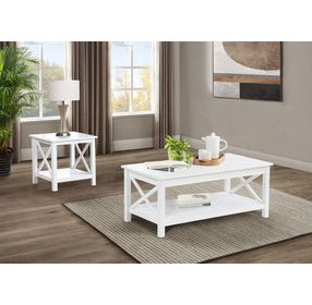 Skyview White Rectangular Lift Top Occassional Table Set