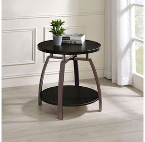 Dacre Dark Grey And Black Nickel Round End Table