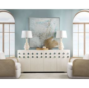 Bazaar Living White 80" Entertainment Credenza