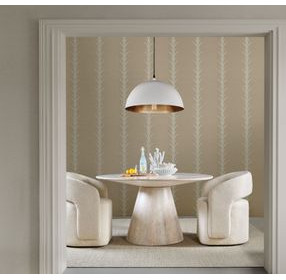 Bazaar Living Beige Upholstered Dining Arm Chair