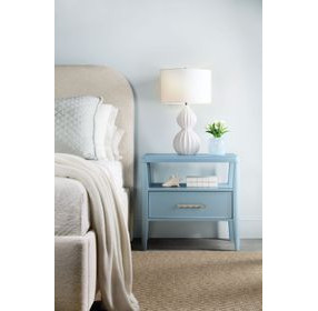 Bazaar Living Blue 1 Drawer Nightstand