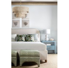 Commerce and Market Beige Upholstered California King Panel Bed