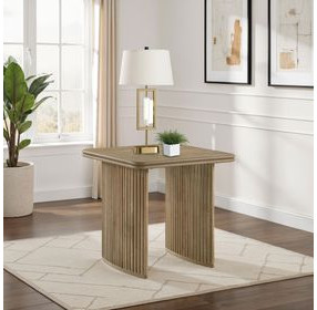 Adina Distressed Light Brown Square End Table