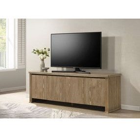 Adina Distressed Light Brown 70" TV Stand with 4 Doors