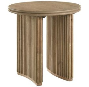 Adina Distressed Light Brown Round End Table
