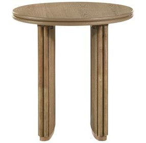 Adina Distressed Light Brown Round End Table
