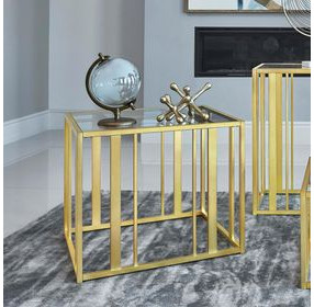 Adri Matte Brass End Table