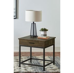 Byers Brown Oak And Sandy Black End Table