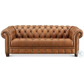 Haworth Saddle Leather Living Room Set with Nailhead Trim